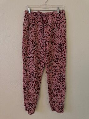 Mainstrip Brand Pink Leopard Print Jogger Pants